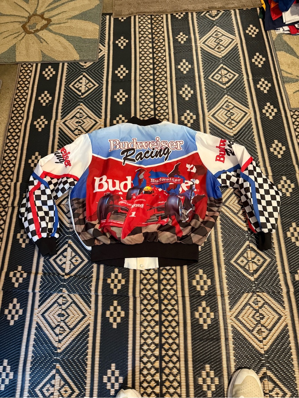 Vintage rare, chalk line Budweiser, racing jacket all over print size XXL